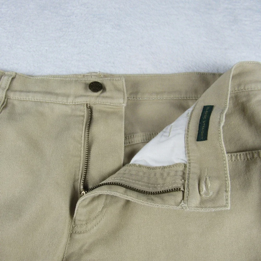 Lauren Ralph‎ Lauren Classic Straight Pants Womens 14 Tan Khaki Twill